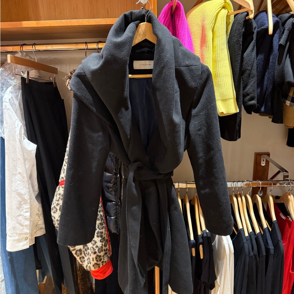 Theory Black Wrap Coat
